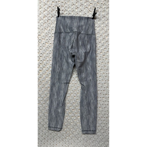 lululemon athletica Pants - Lululemon Wunder Under Leggings Women Sz‎ 4 Gray Hi-Rise Tight Geometric Stretch